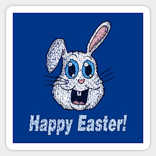 Vintage Happy Easter Bunny Head Sticker